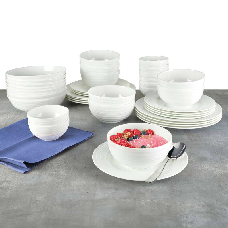 [Like_new] Mikasa Ciara 40-Piece Dinnerware Set, Bone China, Chip-Resistant, Dining