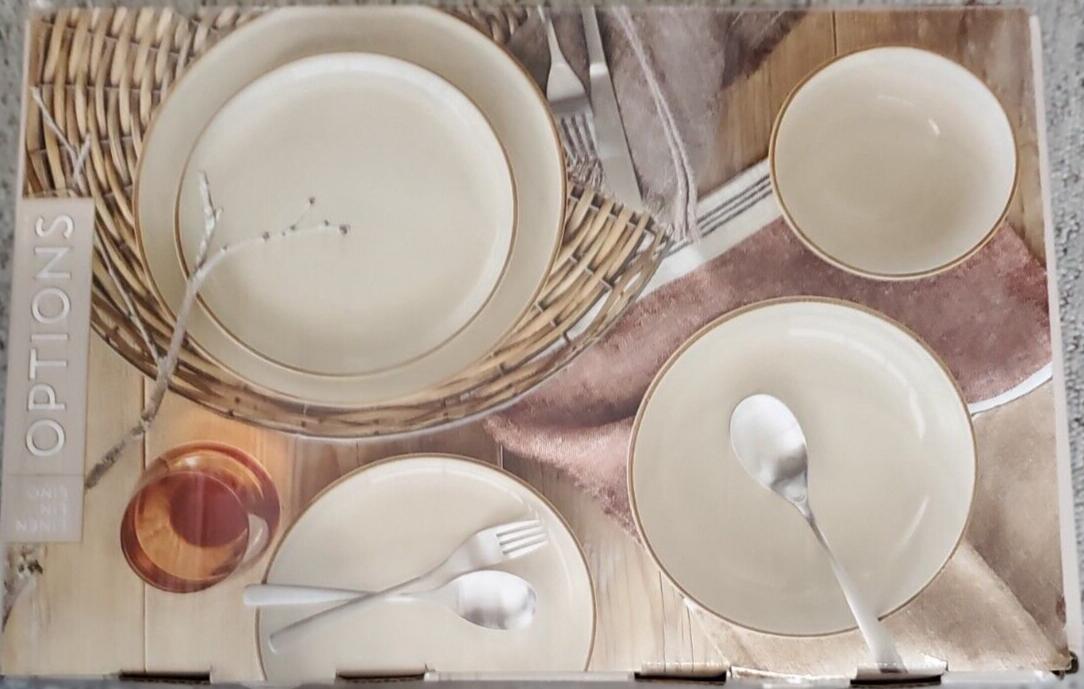 [Like_new] over&back Options 16-piece Dinnerware Set - Linen