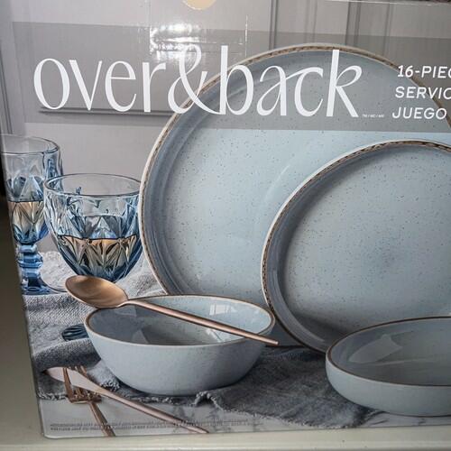 [Like_new] over&back Options 16-piece Dinnerware Set - Blue