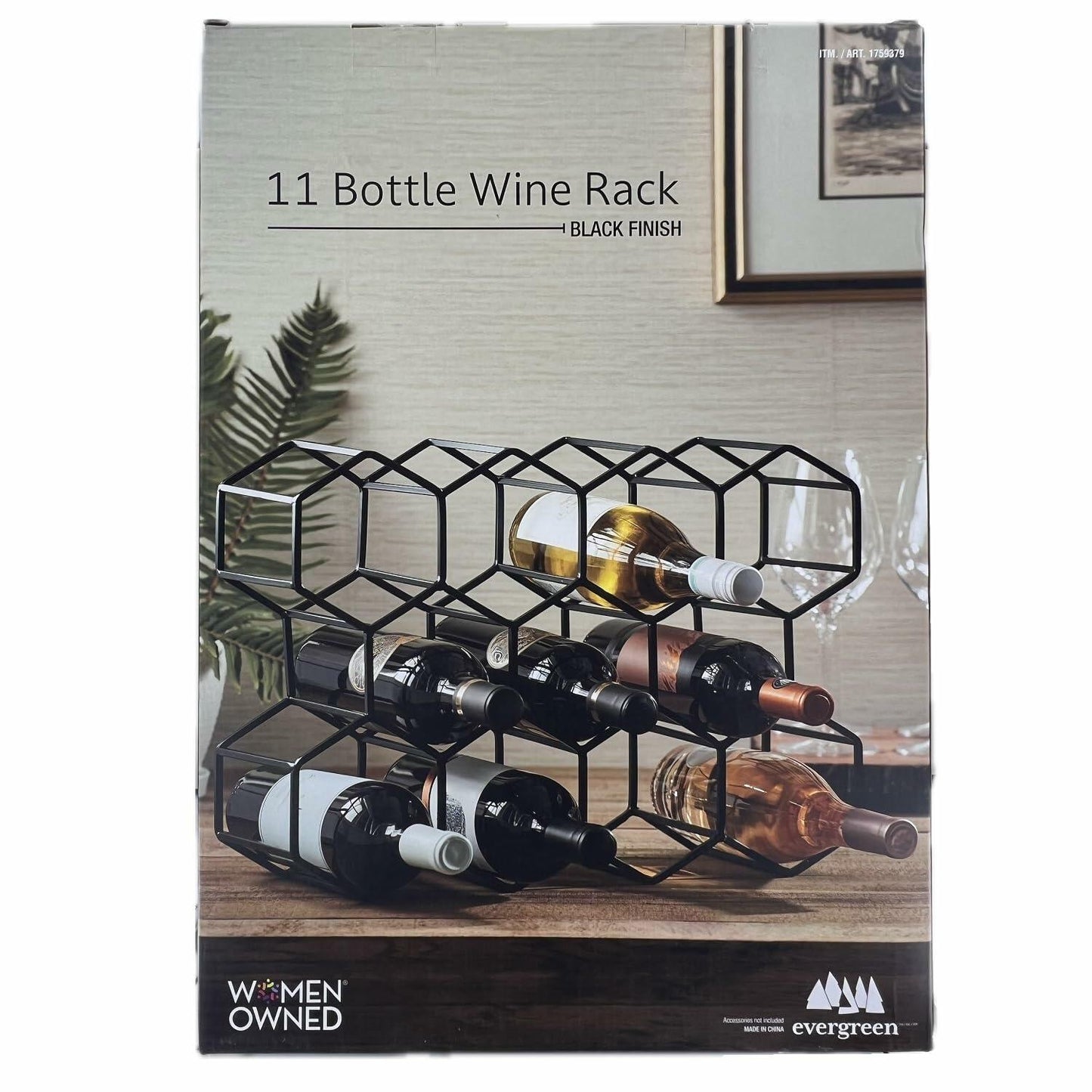 [Like_new] Evergreen Wine Rack, 11 Bottle Capacity, Black