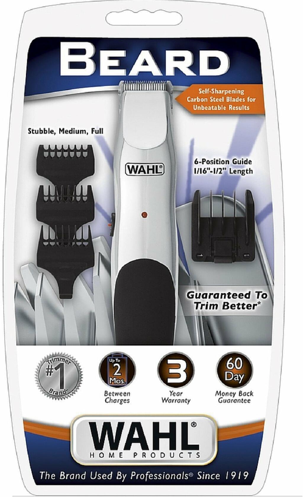 Wahl Rechargeable Beard Trimmer Kit Cordless Self-Sharpening Blades Pack 12