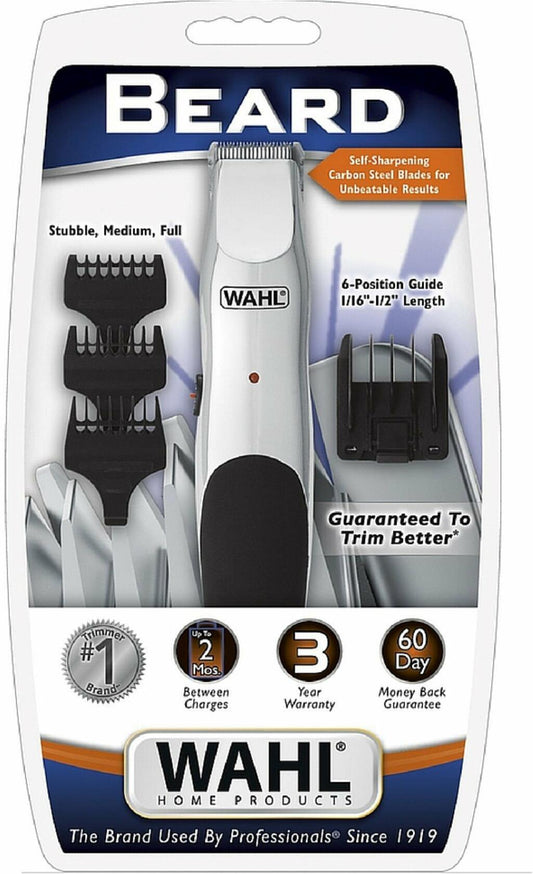Wahl Rechargeable Beard Trimmer Kit Cordless Self-Sharpening Blades Pack 12