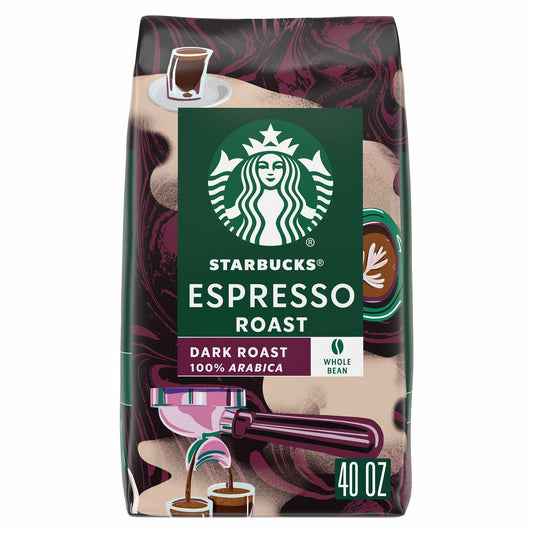 BB12/24 Starbucks Whole Bean Coffee Dark Roast 100% Arabica 40 oz Bag Fresh