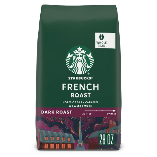 BB12/24 Starbucks Whole Bean Coffee, Dark Roast French 100% Arabica (28 oz)