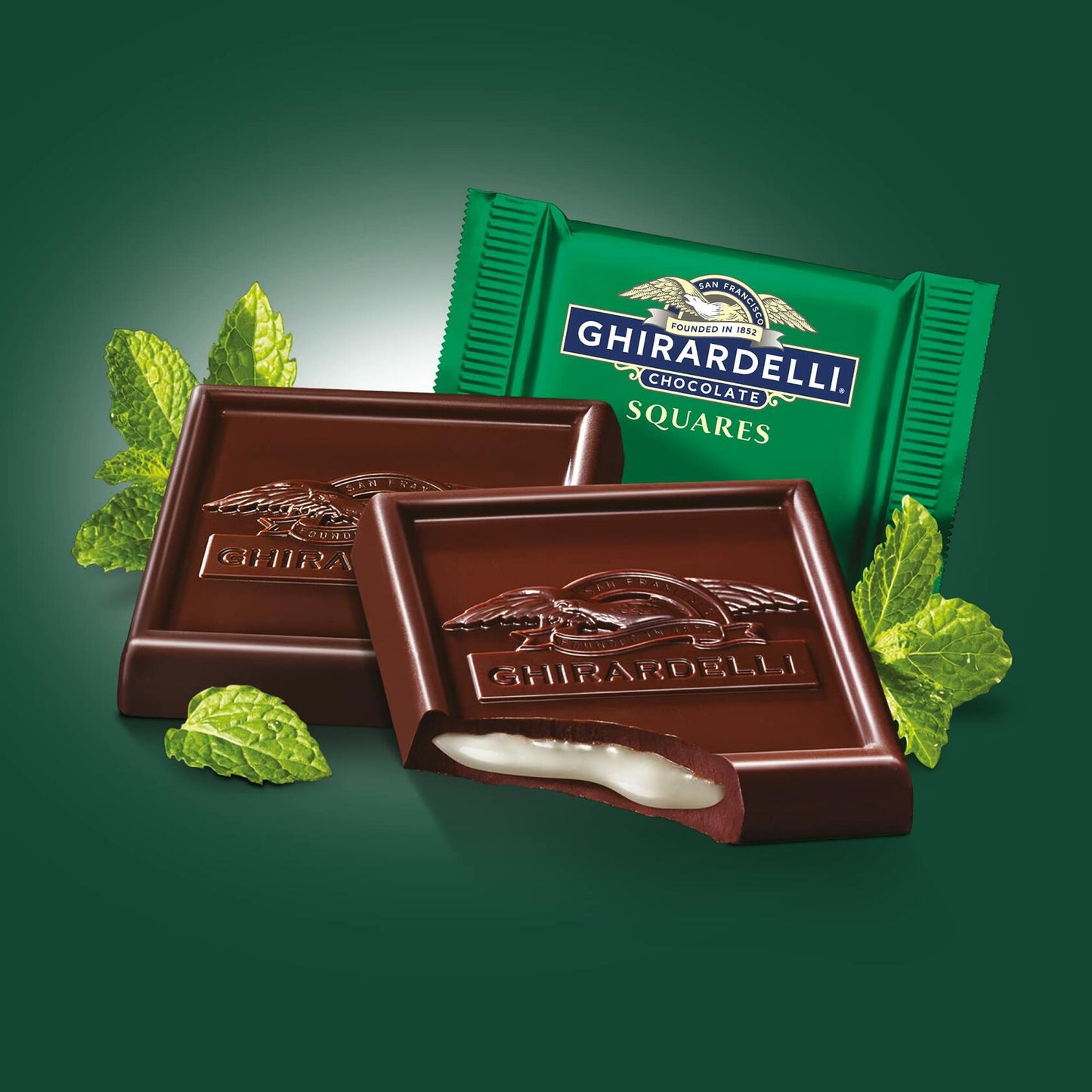 Ghirardelli, Dark Chocolate Mint Filled Squares, 5.32oz (Pack of 3)