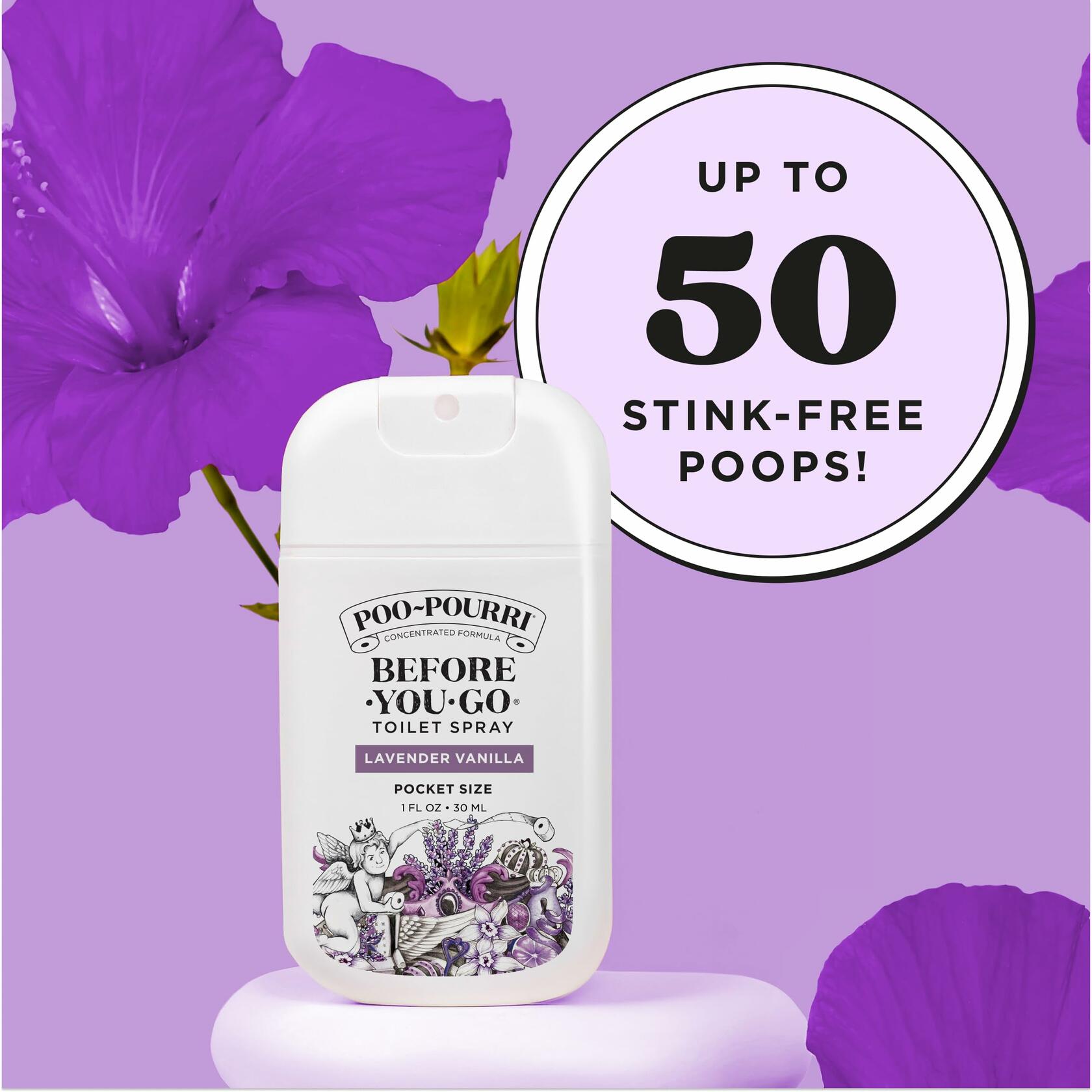 Poo-Pourri Toilet Spray Lavender Vanilla 1 Fl Oz Pocket Travel Size