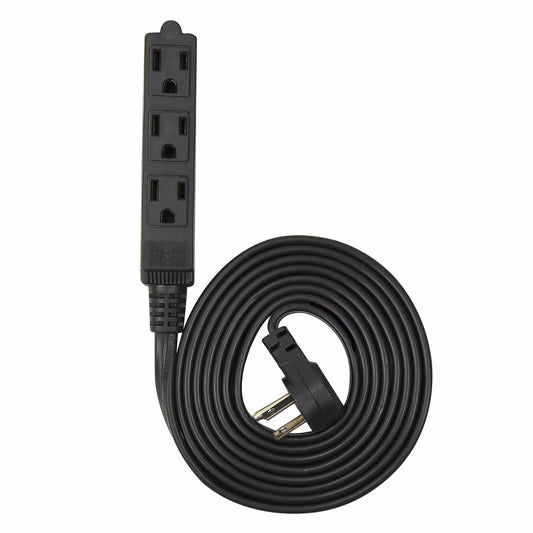 Flat Multiple Outlet Extension Cord 8 Ft for Indoor Use by Electes- UL-Listed