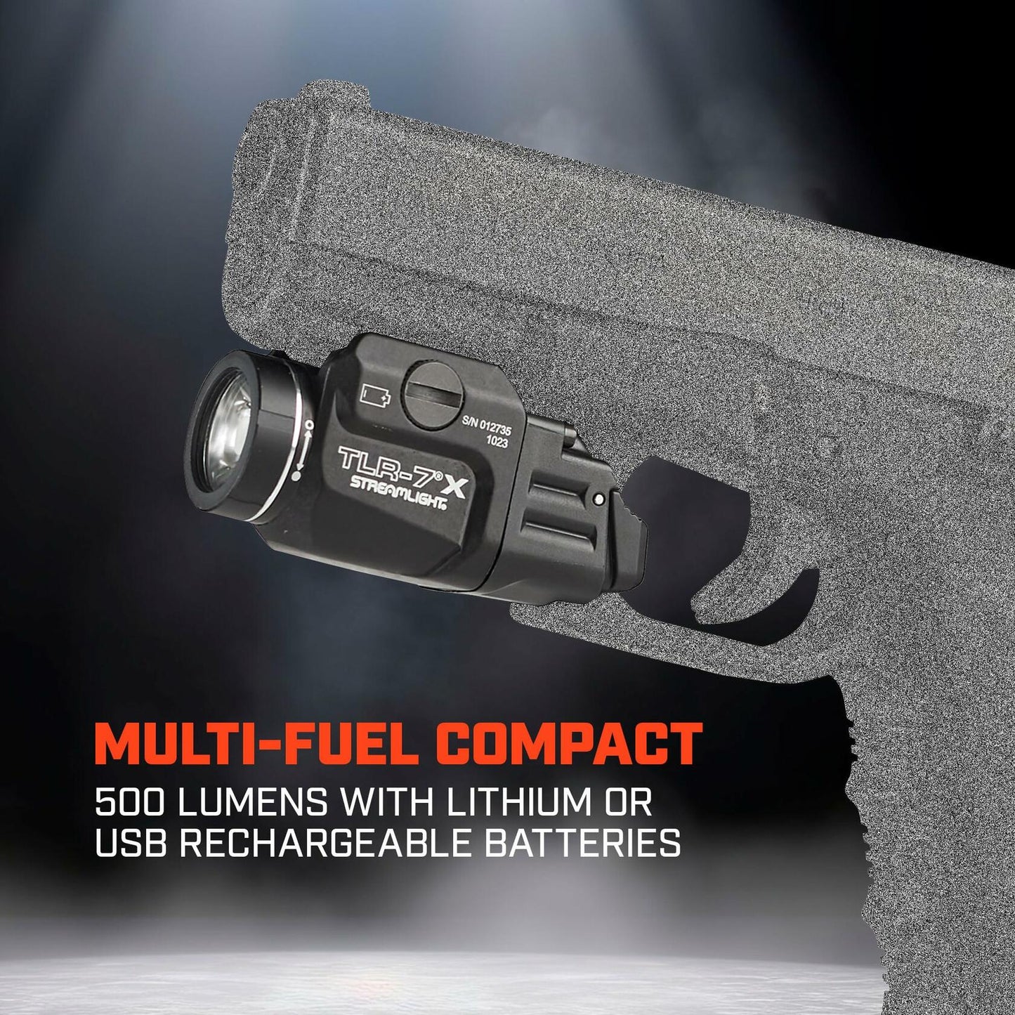 Streamlight 69424 TLR-7 X 500-Lumen Compact Tactical Weapon Light, Black