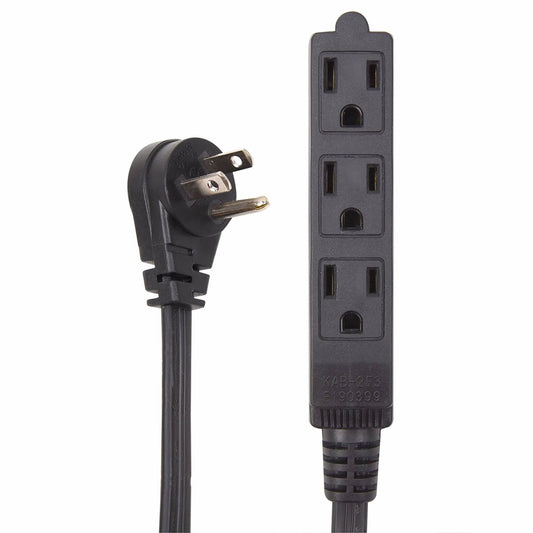 Flat Multiple Outlet Extension Cord 8 Ft for Indoor Use by Electes- UL-Listed