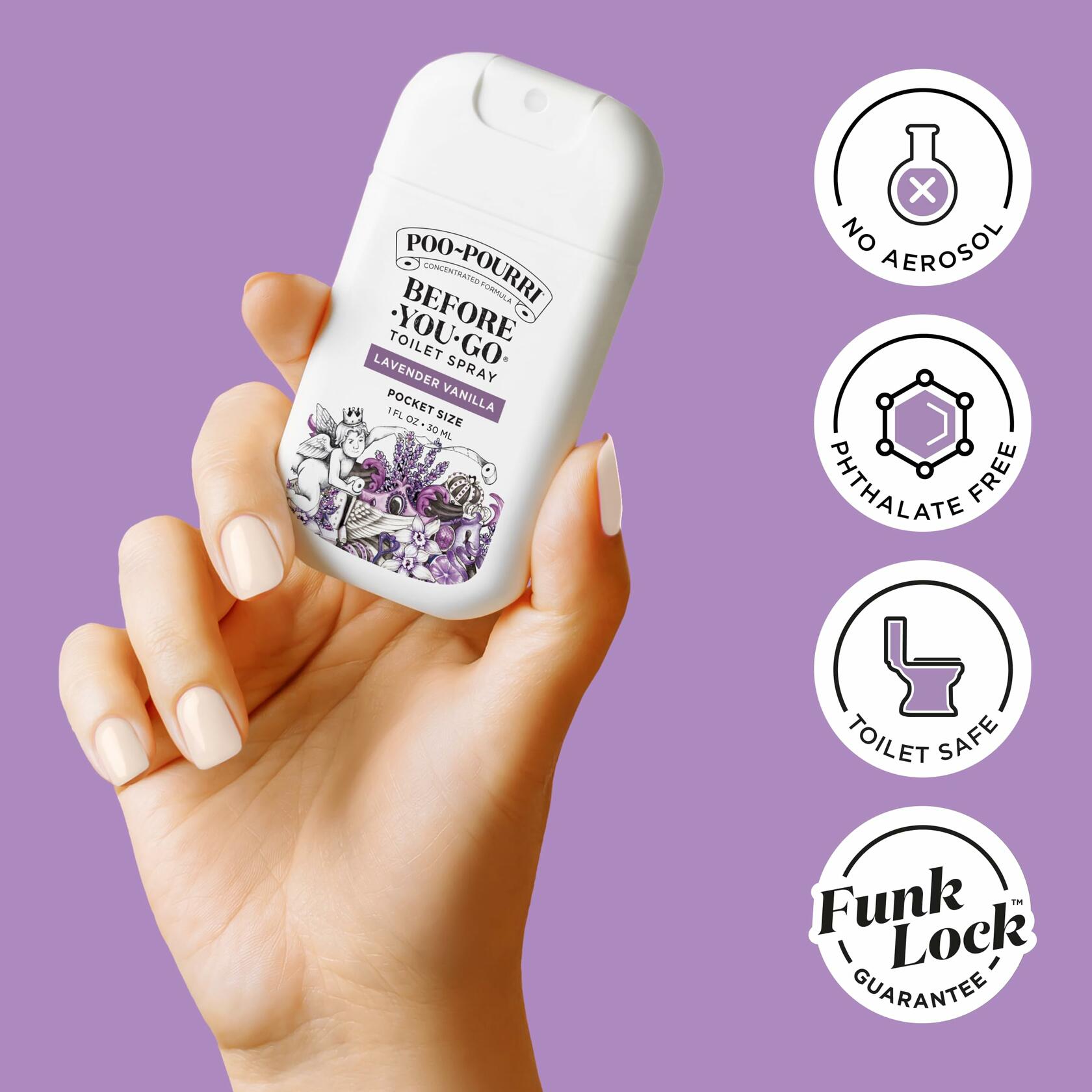 Poo-Pourri Toilet Spray Lavender Vanilla 1 Fl Oz Pocket Travel Size