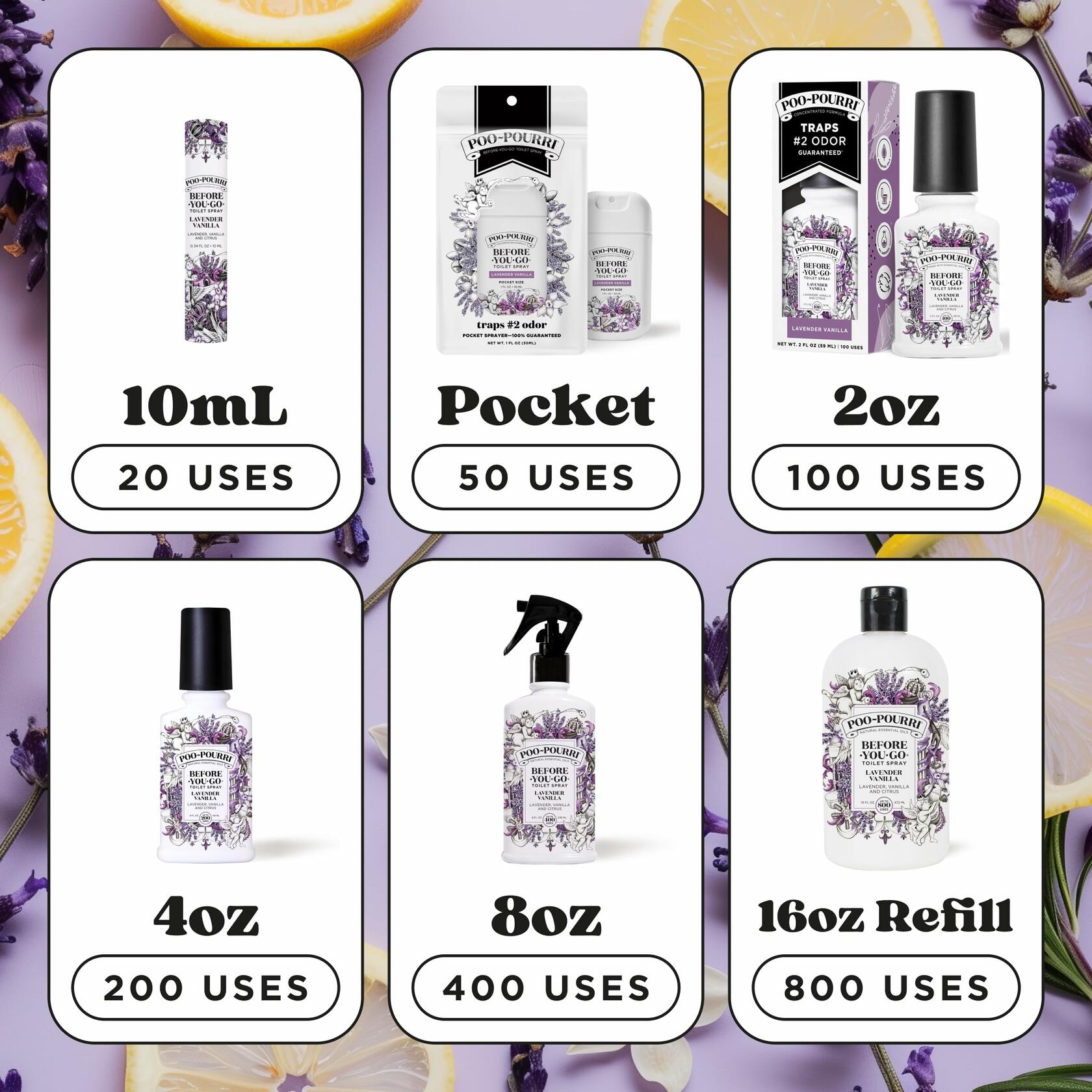 Poo-Pourri Toilet Spray Lavender Vanilla 1 Fl Oz Pocket Travel Size