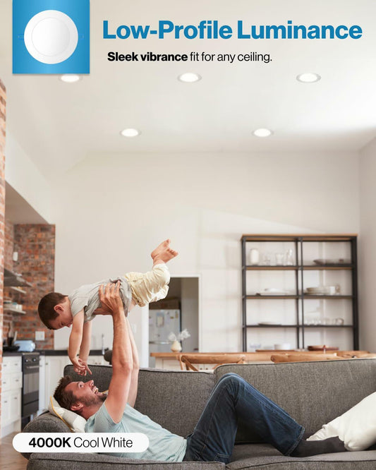 Sunco Recessed Lighting 6 Inch LED, 50000 Lifetime Hours ETL 2 Pack.