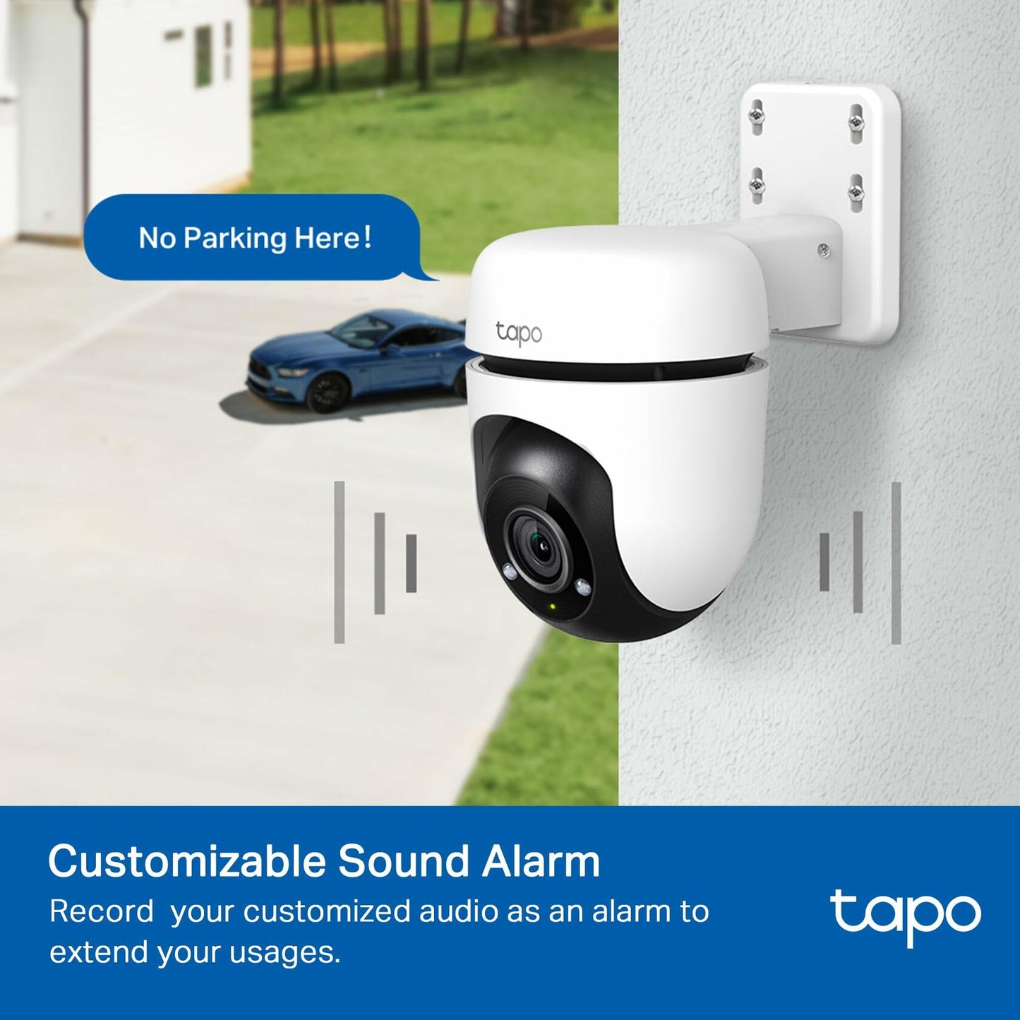 Tapo 1080P Outdoor Wired Pan/Tilt Security Wi-Fi Camera, 360° View