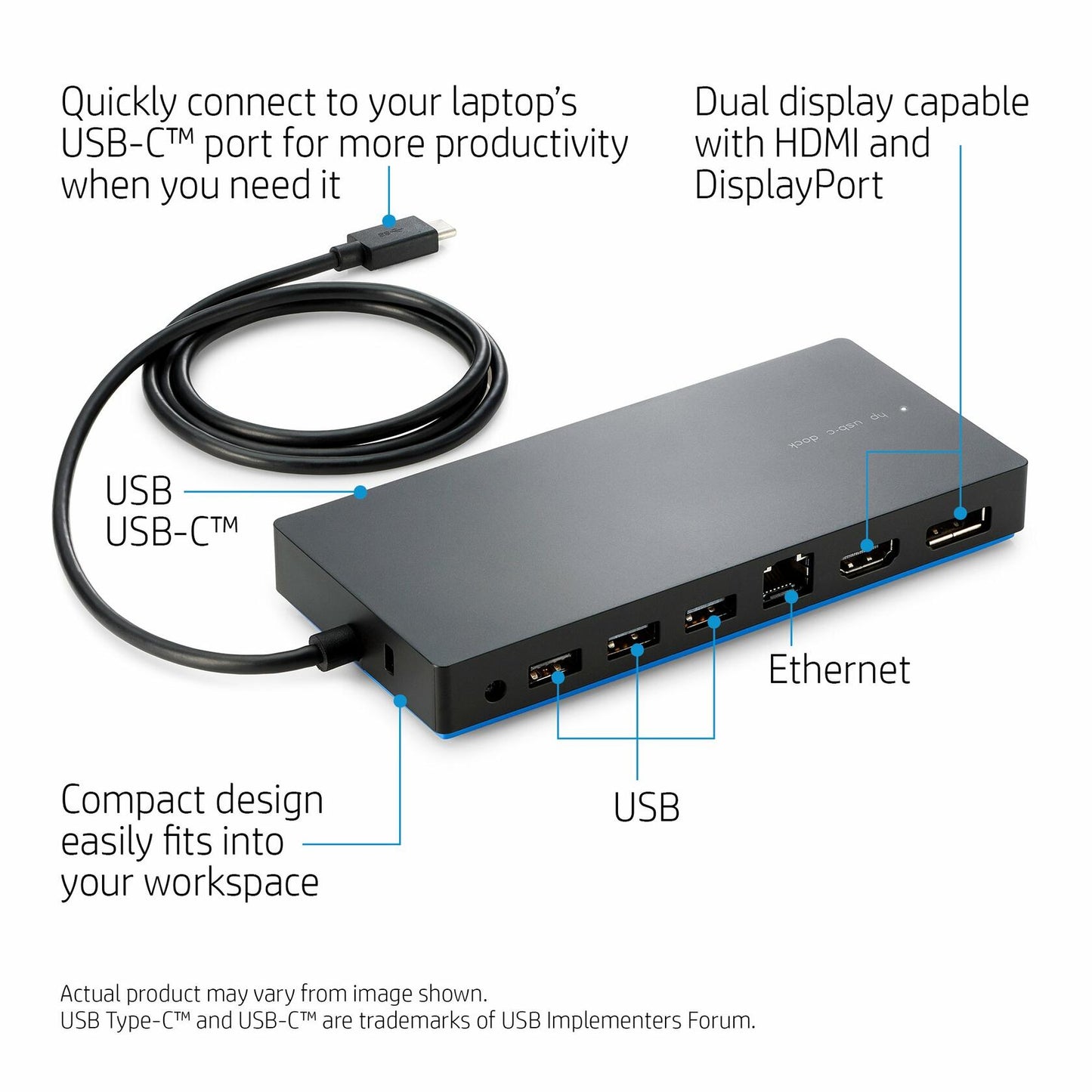 [Like_new] HP USB-C Dock - for Notebook/Tablet PC - USB Type C - Wired