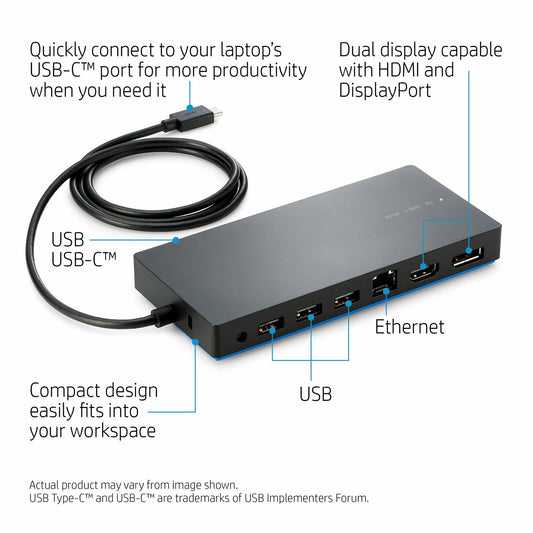 [Like_new] HP USB-C Dock - for Notebook/Tablet PC - USB Type C - Wired
