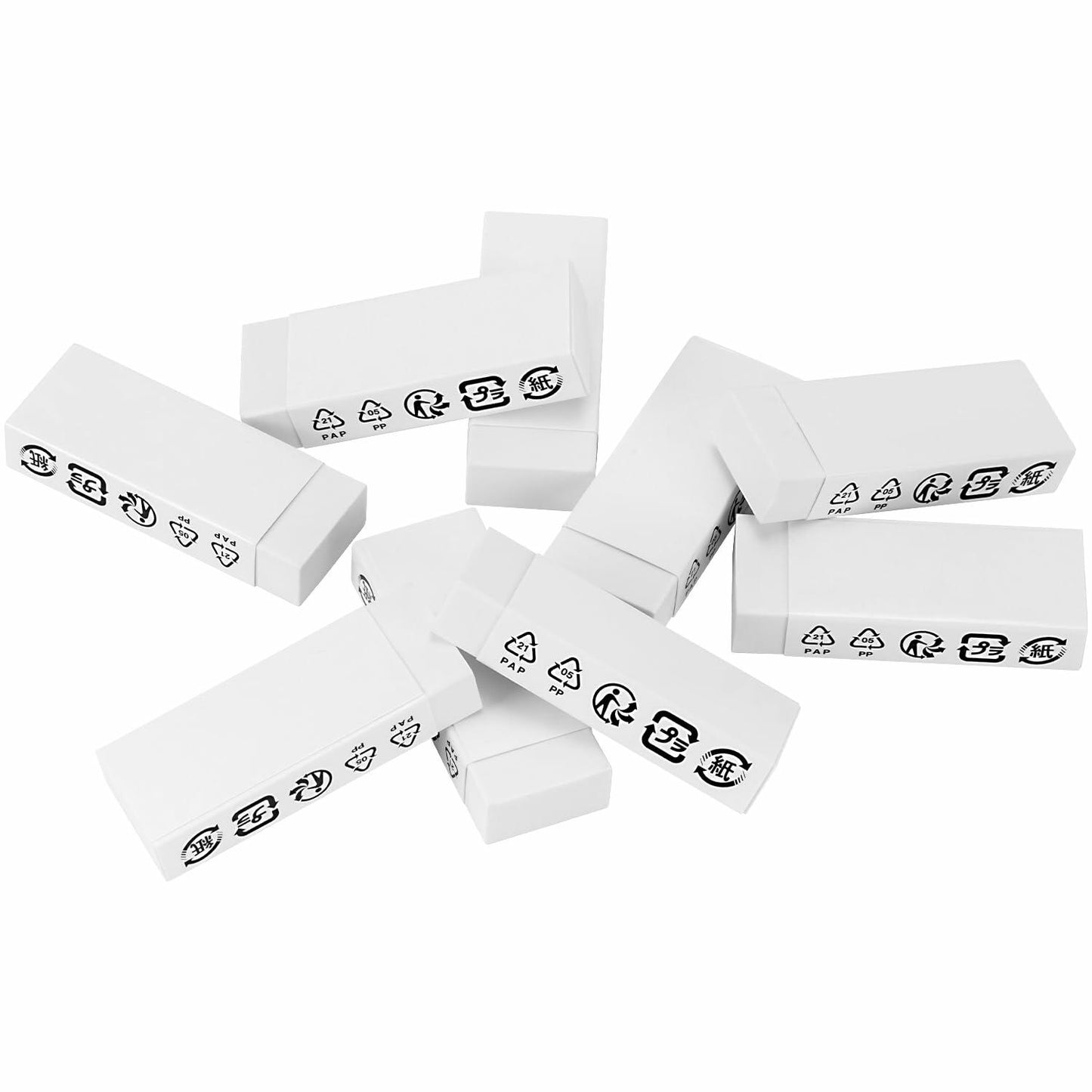 Amazon Basics White Block Eraser 10 Pack - Durable, New