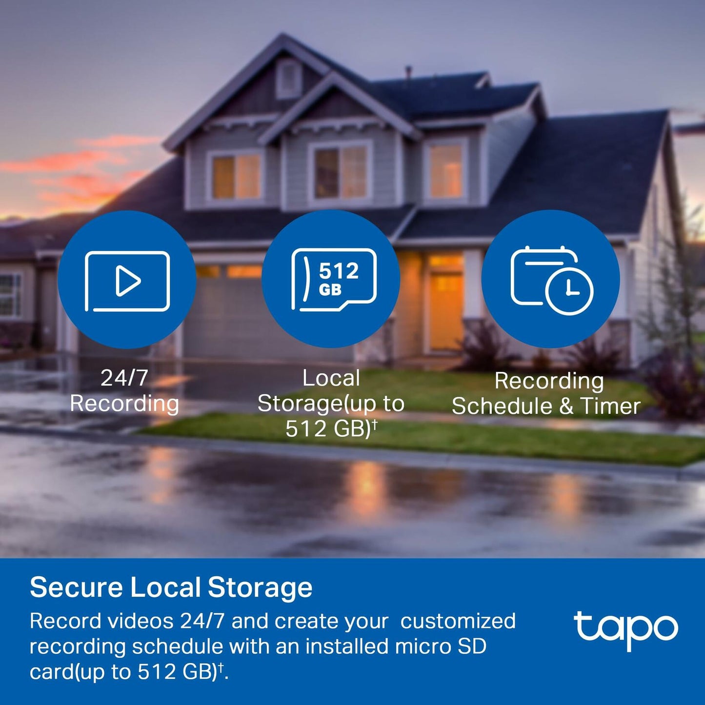 Tapo 1080P Outdoor Wired Pan/Tilt Security Wi-Fi Camera, 360° View