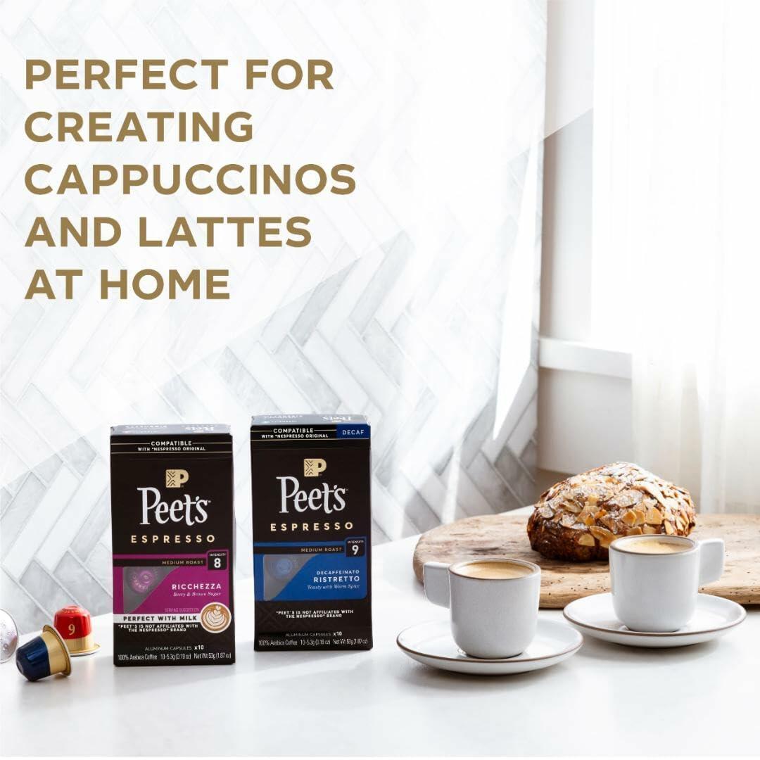 Peet's Coffee, Dark Roast Espresso Capsules (10 Boxes of 10 Espresso Capsules)