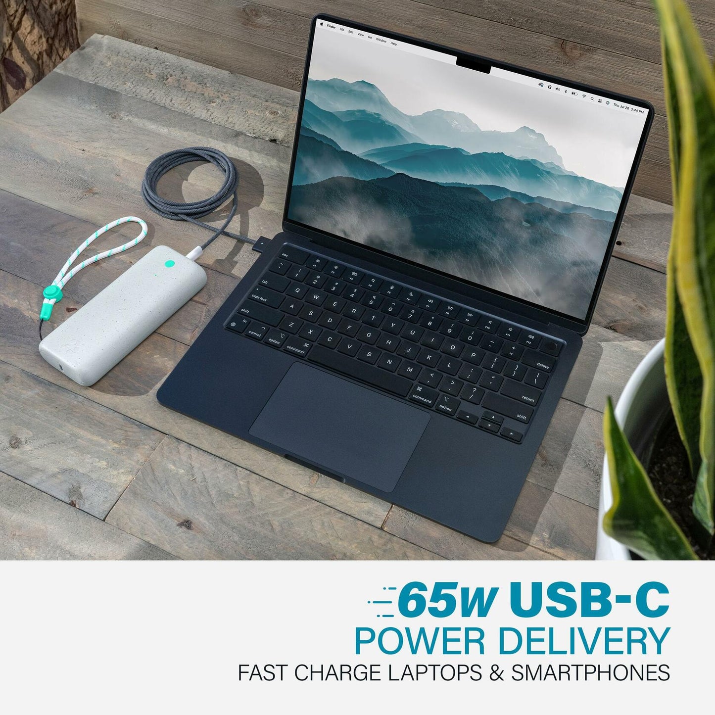 Nimble Champ Pro Portable Charger, 20,000mAh PowerBank with Cable,65W Dual USB-C