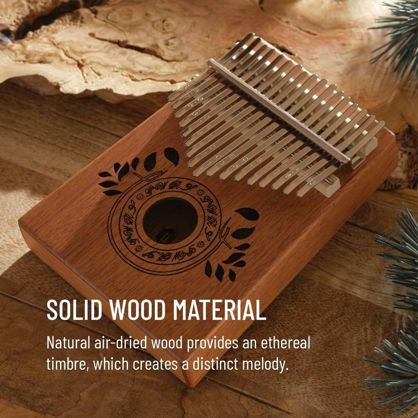 UNOKKI Kalimba Thumb Piano Portable Mahogany 17 Key Mbira Finger Piano