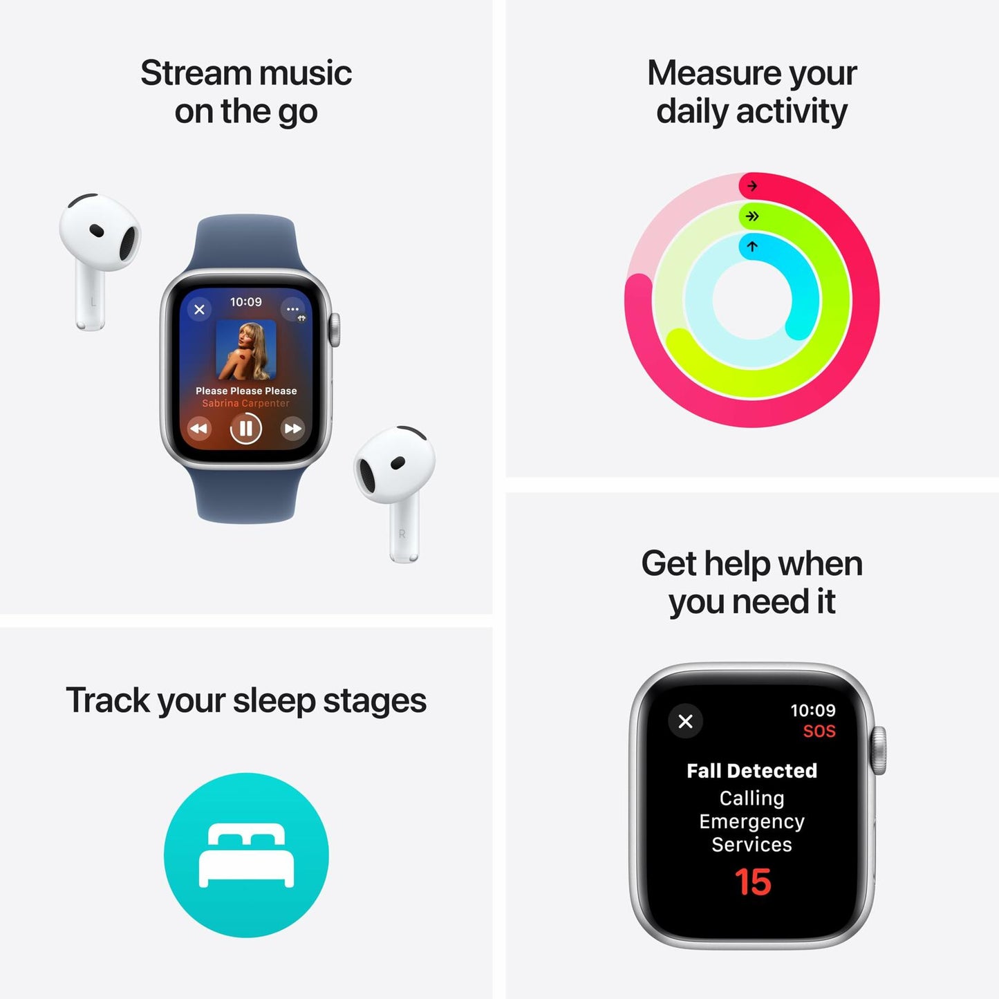 Apple Watch SE (2nd Gen) [GPS 44mm] MXEK3LL/A Midnight Aluminum Case M/L