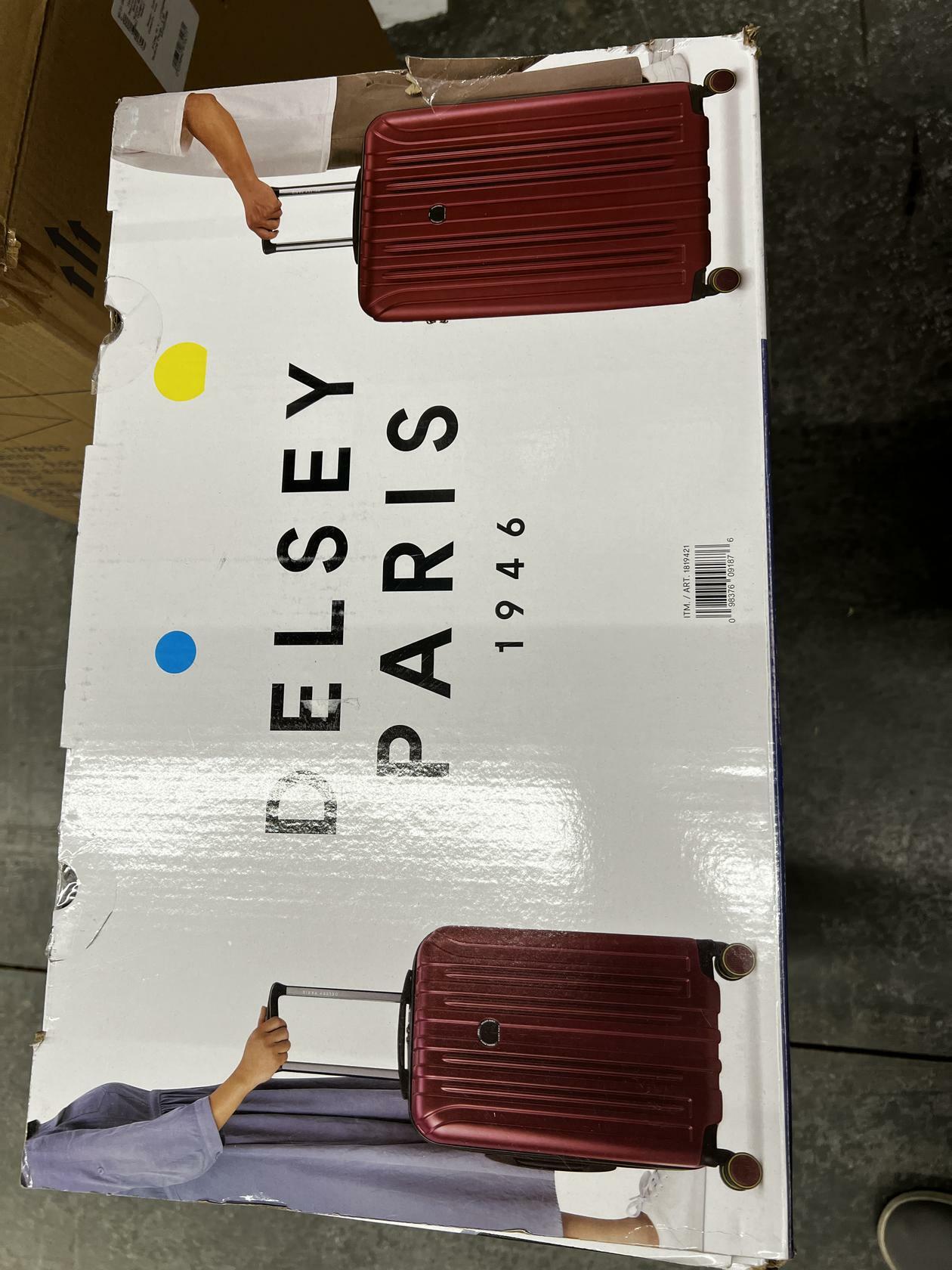 [Like_new] Delsey Paris Accelerate 2-Piece 30" & 22" Carry-On Hardside Luggage Set in Red