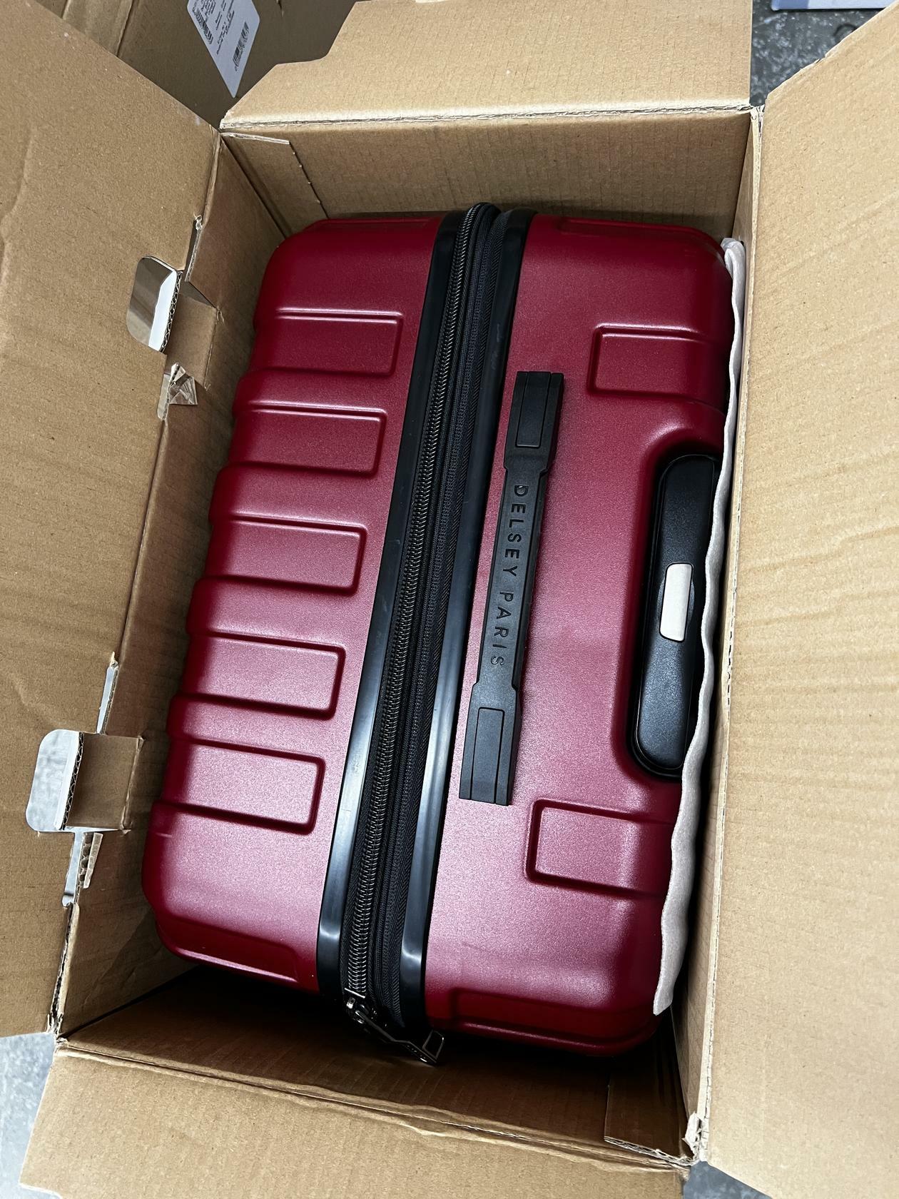 [Like_new] Delsey Paris Accelerate 2-Piece 30" & 22" Carry-On Hardside Luggage Set in Red
