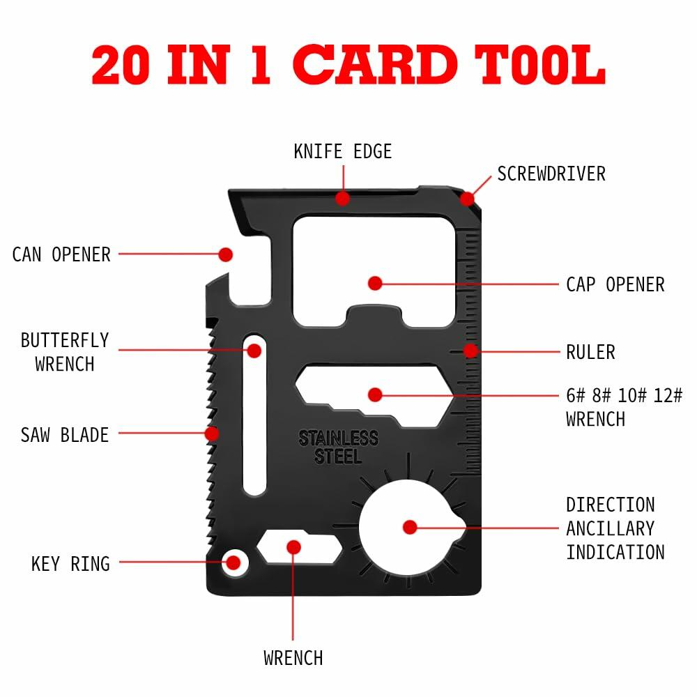 18 in 1 Multi Tool Black Stocking Stuffers Gifts for Men Dad