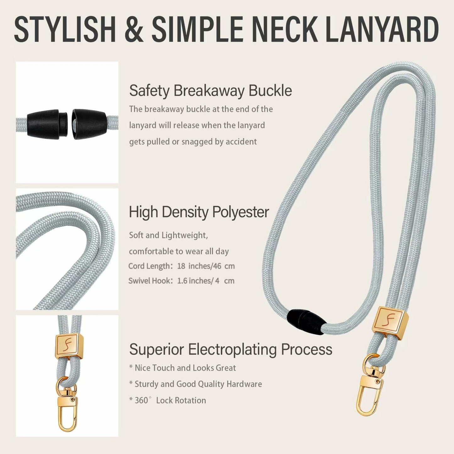 Fishent Lanyard, Cute Neck Lanyards for Keys ID Badges Holder Teacher Lanyard,