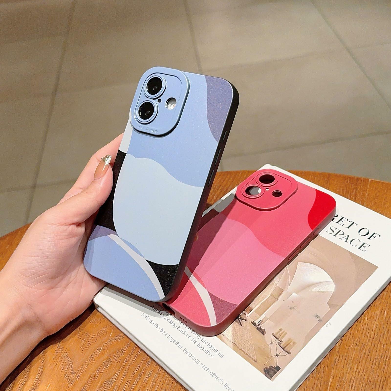 YKCZL Compatible with iPhone 16 Case,Cute Painted Art Pattern Full Camera Lens