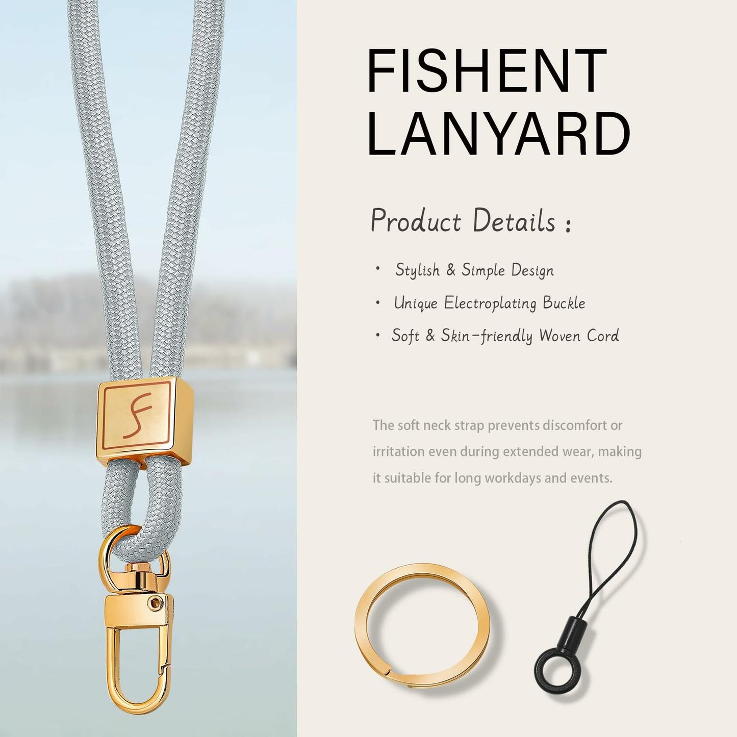 Fishent Lanyard, Cute Neck Lanyards for Keys ID Badges Holder Teacher Lanyard,