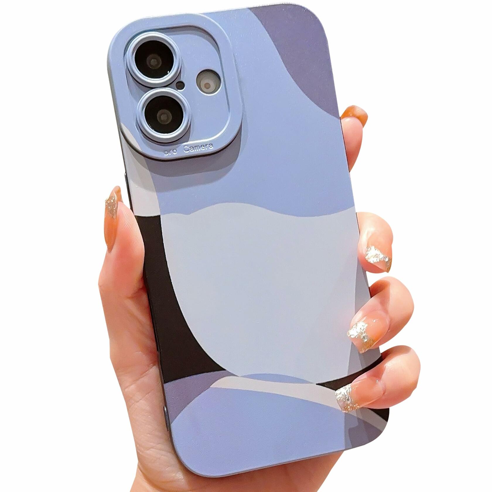 YKCZL Compatible with iPhone 16 Case,Cute Painted Art Pattern Full Camera Lens