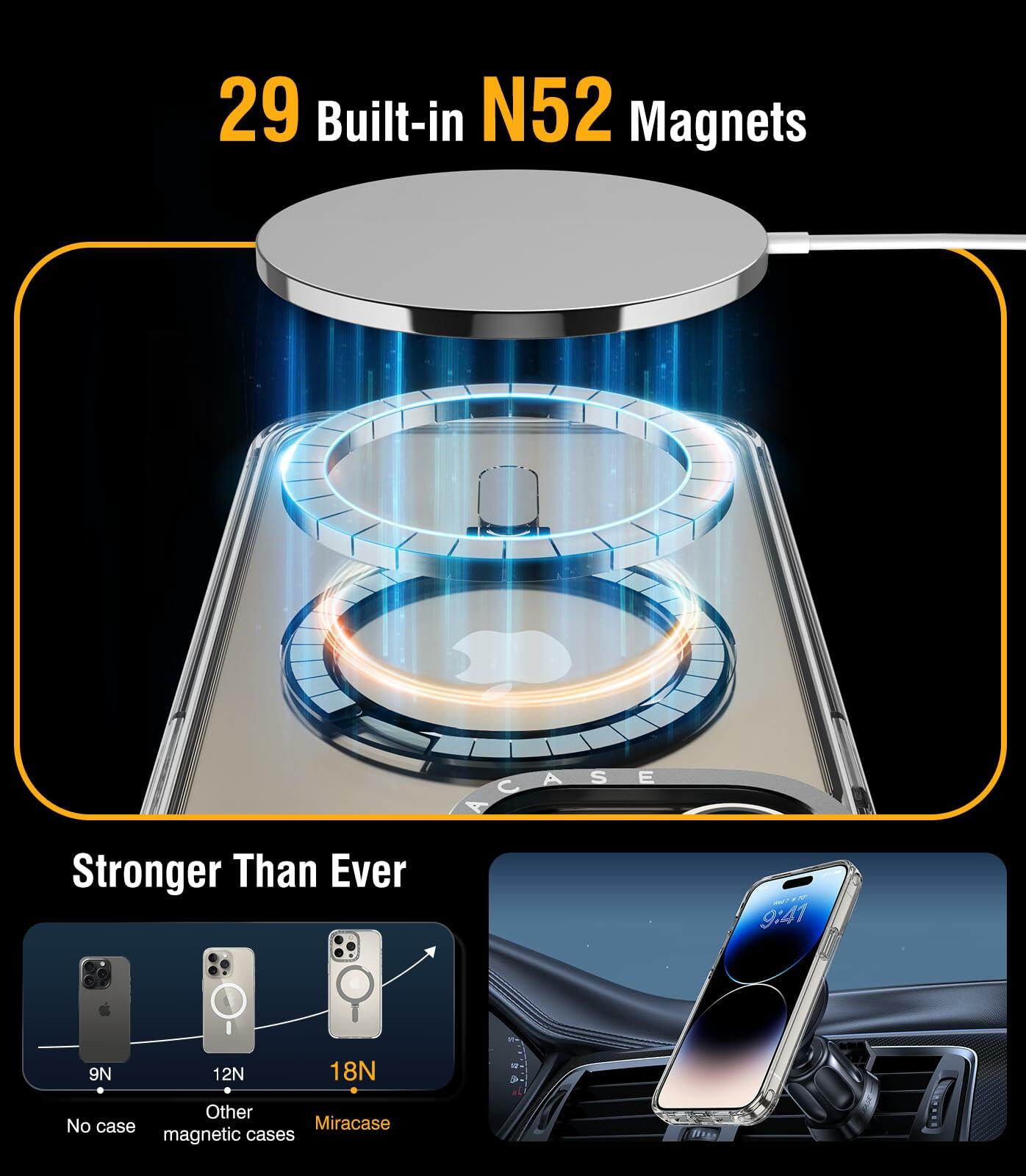 Miracase Designed for iPhone 15 Pro Case with Built-in Kickstand [Compatible