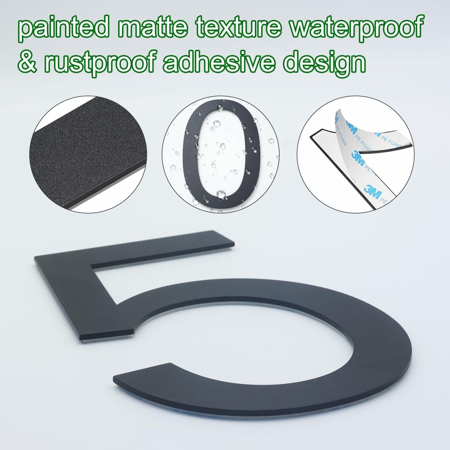 6 Inch Stainless Steel Self-Adhesive House Number 4 Outdoor Durable