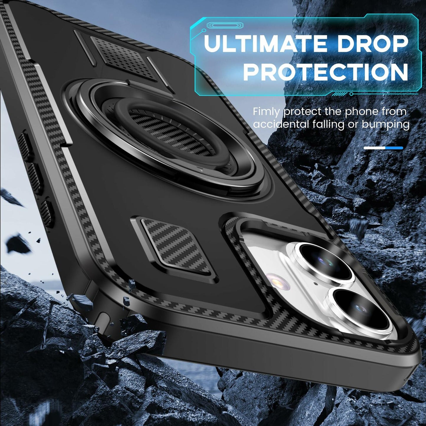 Amytor Designed for iPhone 16 Plus Case, Heavy Duty [15 FT Military Grade Drop