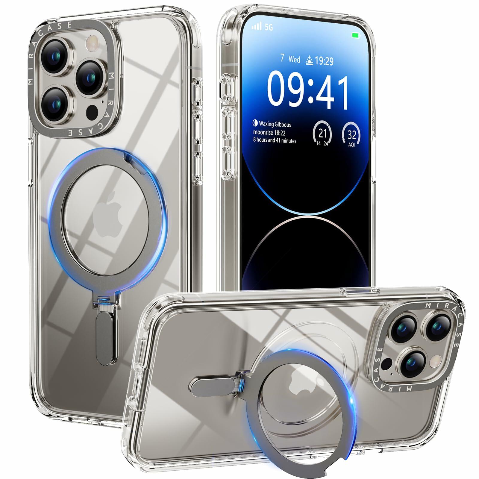 Miracase Designed for iPhone 15 Pro Case with Built-in Kickstand [Compatible