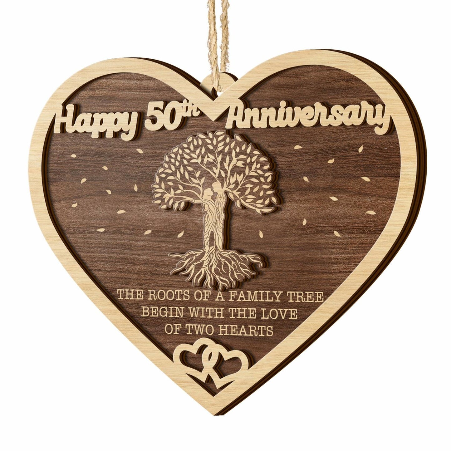 V VIBEPY 50th Anniversary 2-Layer Couples Ornament Decorative Keepsake