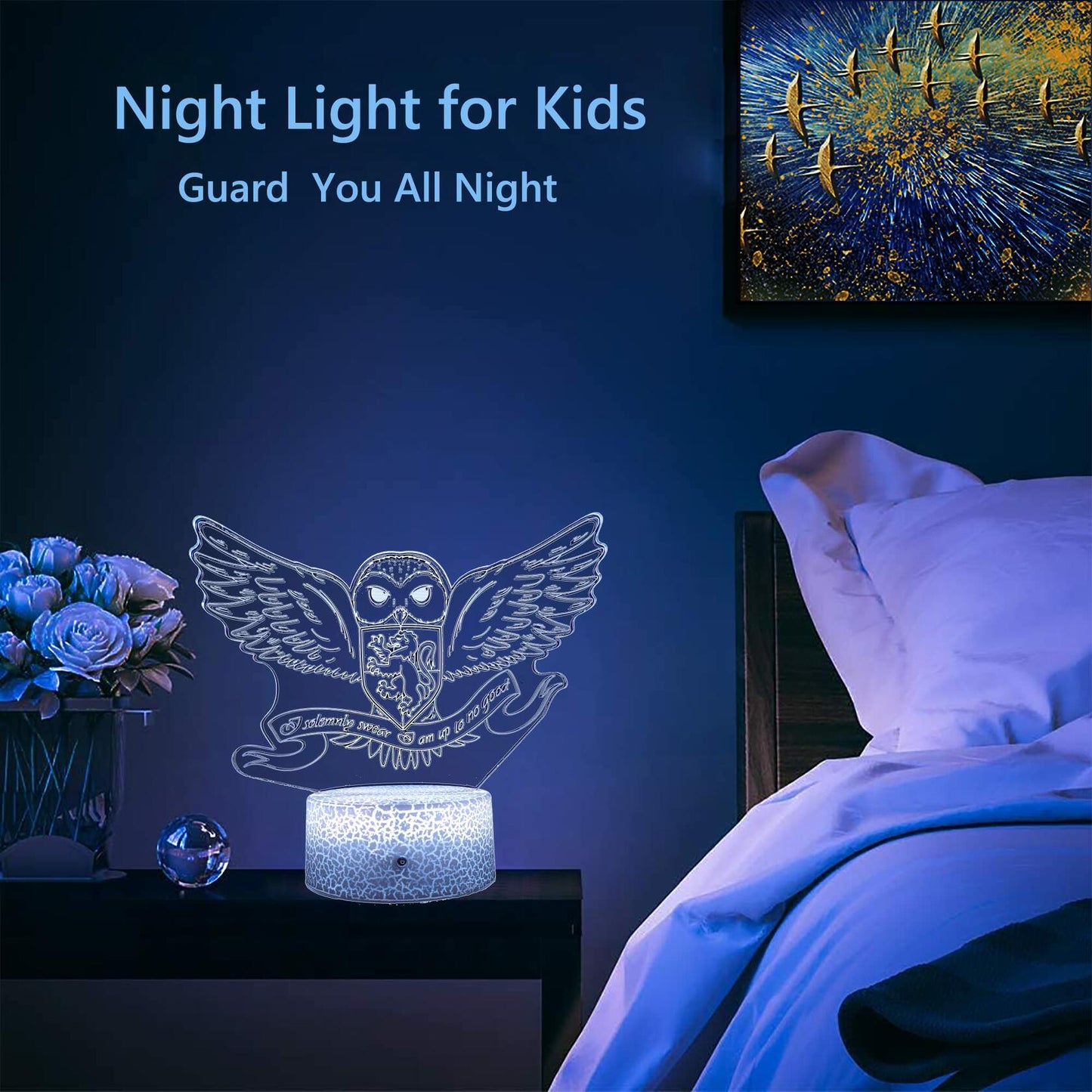 QIANFUN Hedwig Owl Night Light, Niglt Light for Harry Fans (Hedwig)