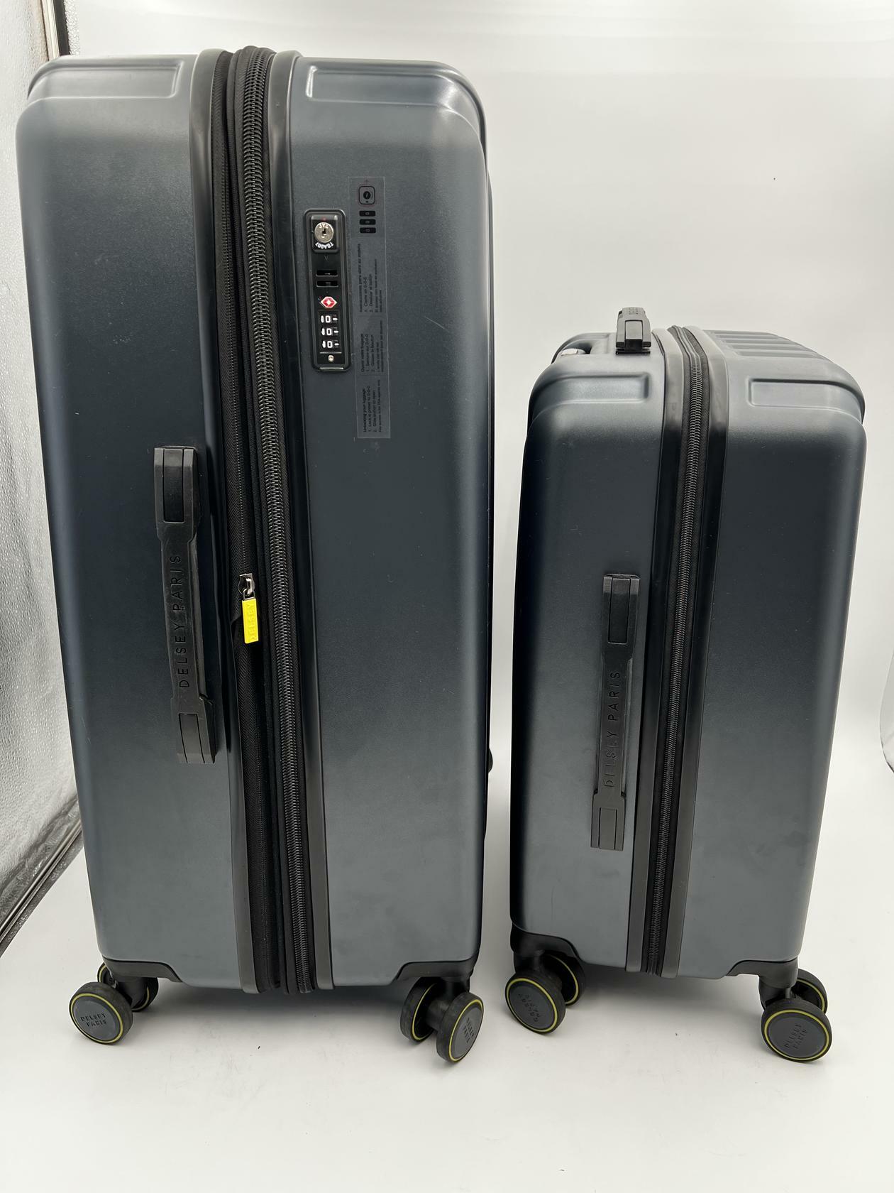 [Like_new] Delsey Paris Accelerate 2-Piece 30" & 22" CarryOn Hardside Luggage Set Dark Gray