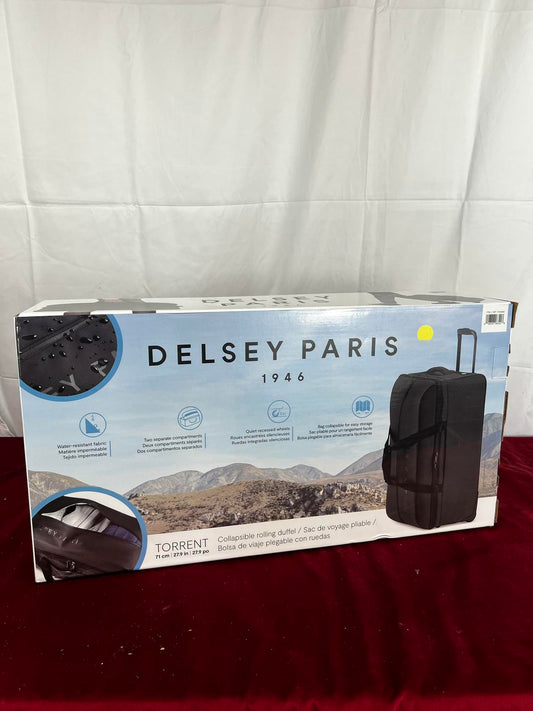 [Like_new] Delsey Paris 28" Torrent Black Collapsible Rolling Duffel Travel Outdoor