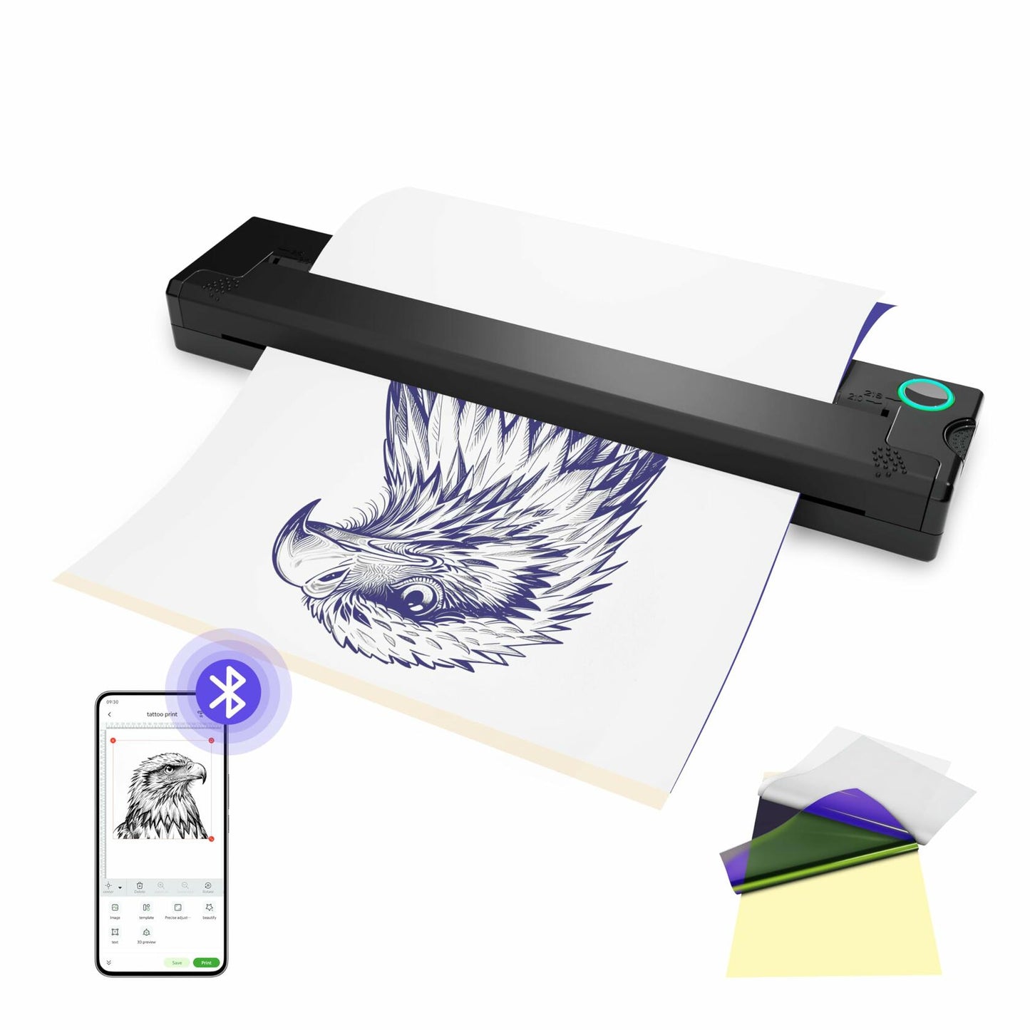 PeriPage P90 Wireless Tattoo Stencil Printer, Portable, Works with Phone & PC