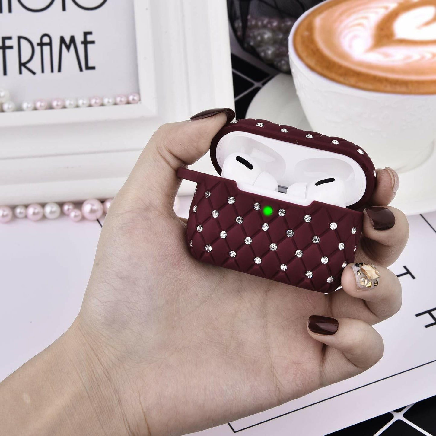 CAGOS AirPods Pro Case Bling Crystal Sparkle Protective Cover Cute