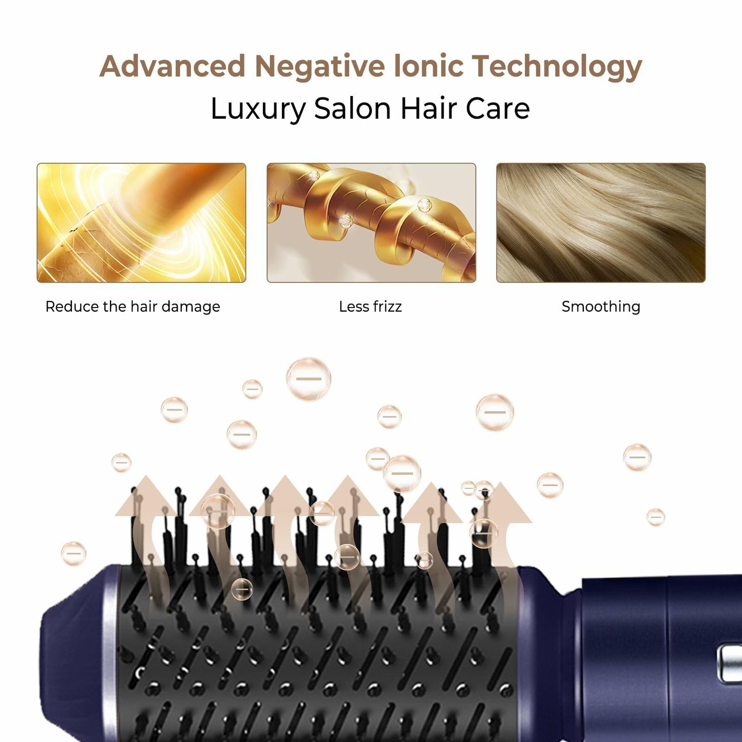 [Like_new] 6 in 1 Blow Dryer Brush Set – Ionic Dryer, Curler, Straightener, Brush