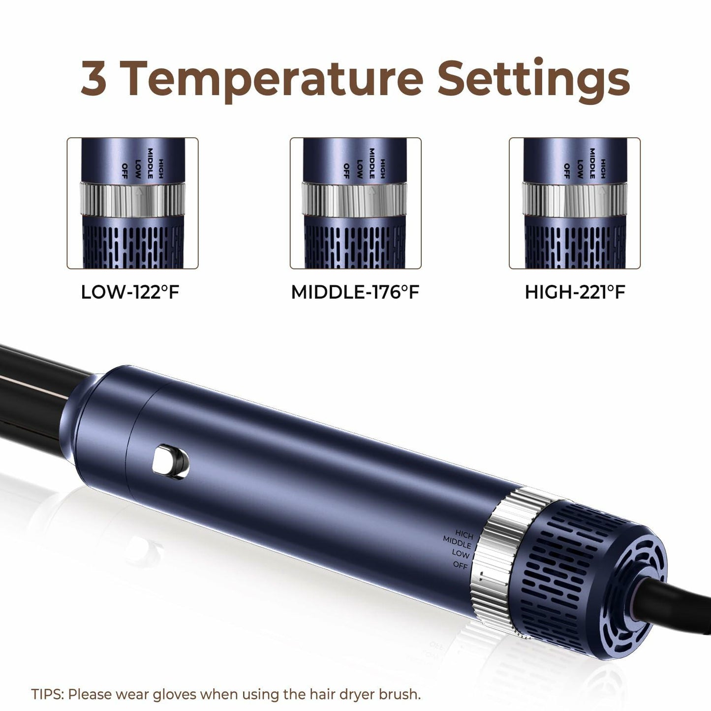[Like_new] 6 in 1 Blow Dryer Brush Set – Ionic Dryer, Curler, Straightener, Brush
