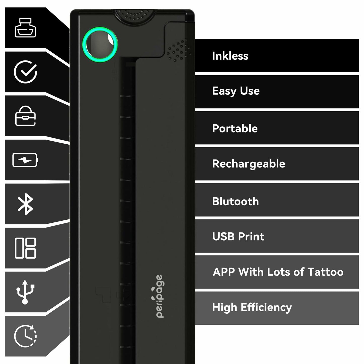 PeriPage P90 Wireless Tattoo Stencil Printer, Portable, Works with Phone & PC