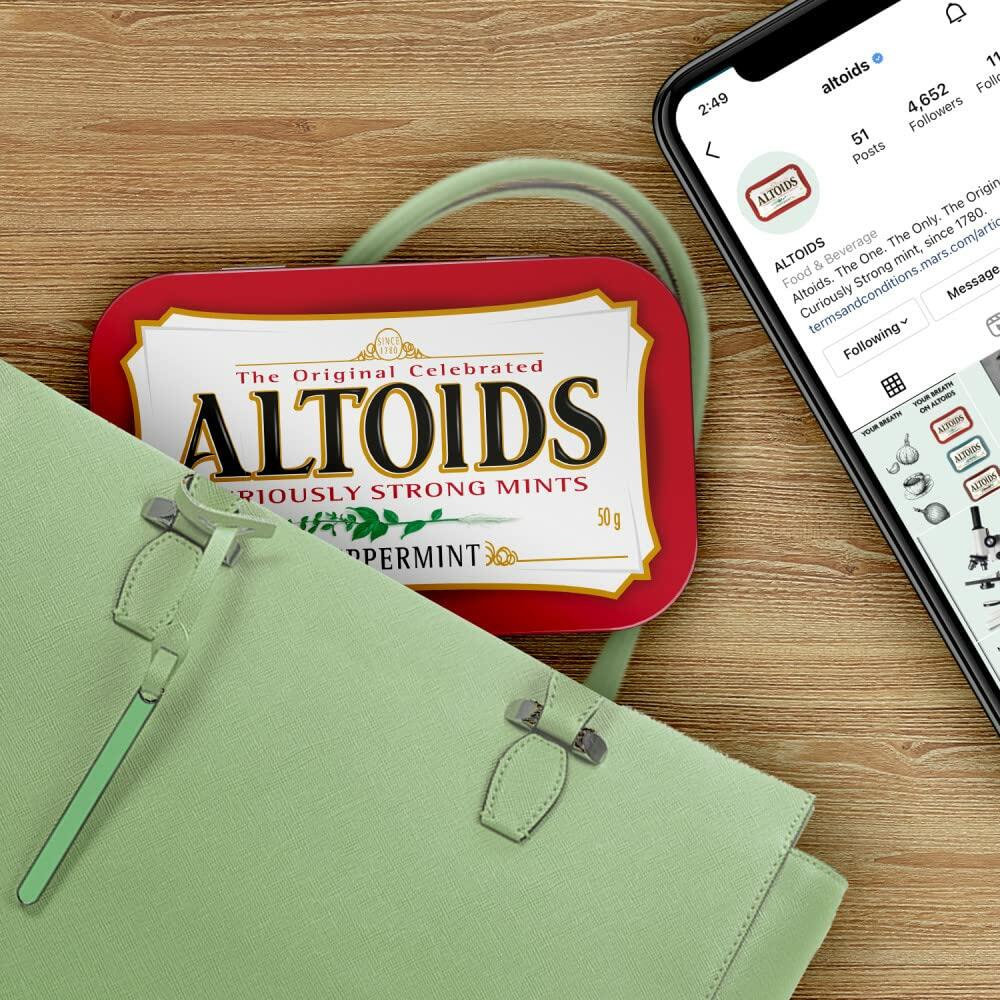 Altoids Peppermint Mints 1.76 oz Tins – Pack of 12