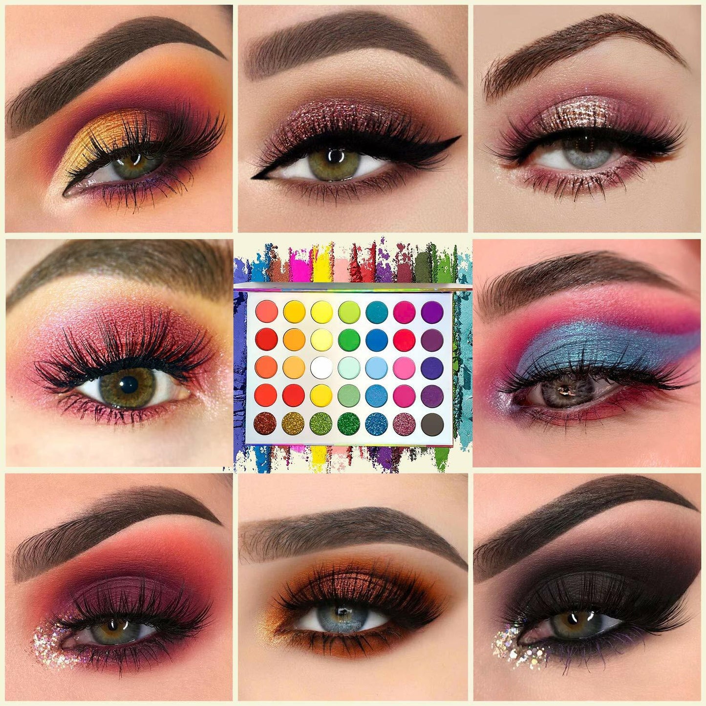 Jutoe 35-Color Eyeshadow Palette – Matte, Shimmer, Waterproof, Long-Lasting