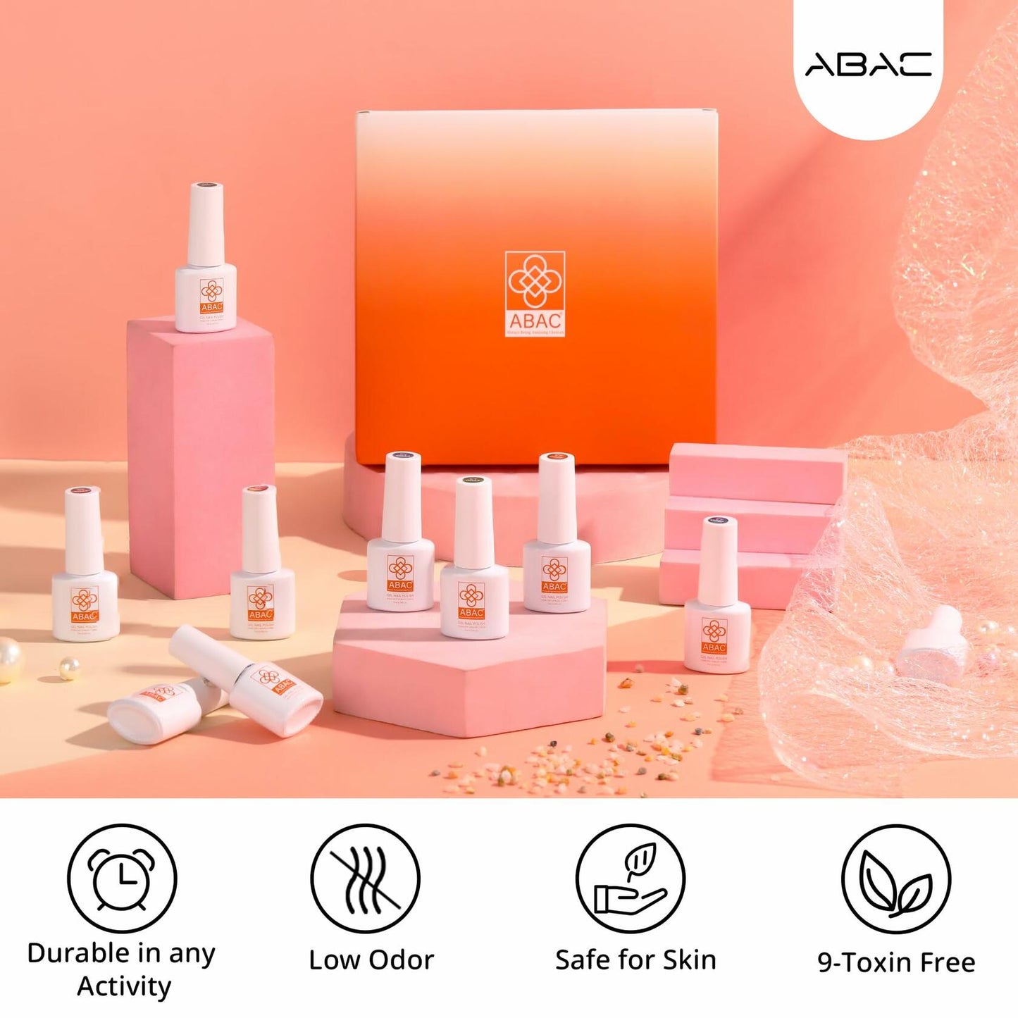 ABAC 10-Color Cat Eye Gel Polish Set w/ Magnet – HEMA-Free, UV Soak-Off