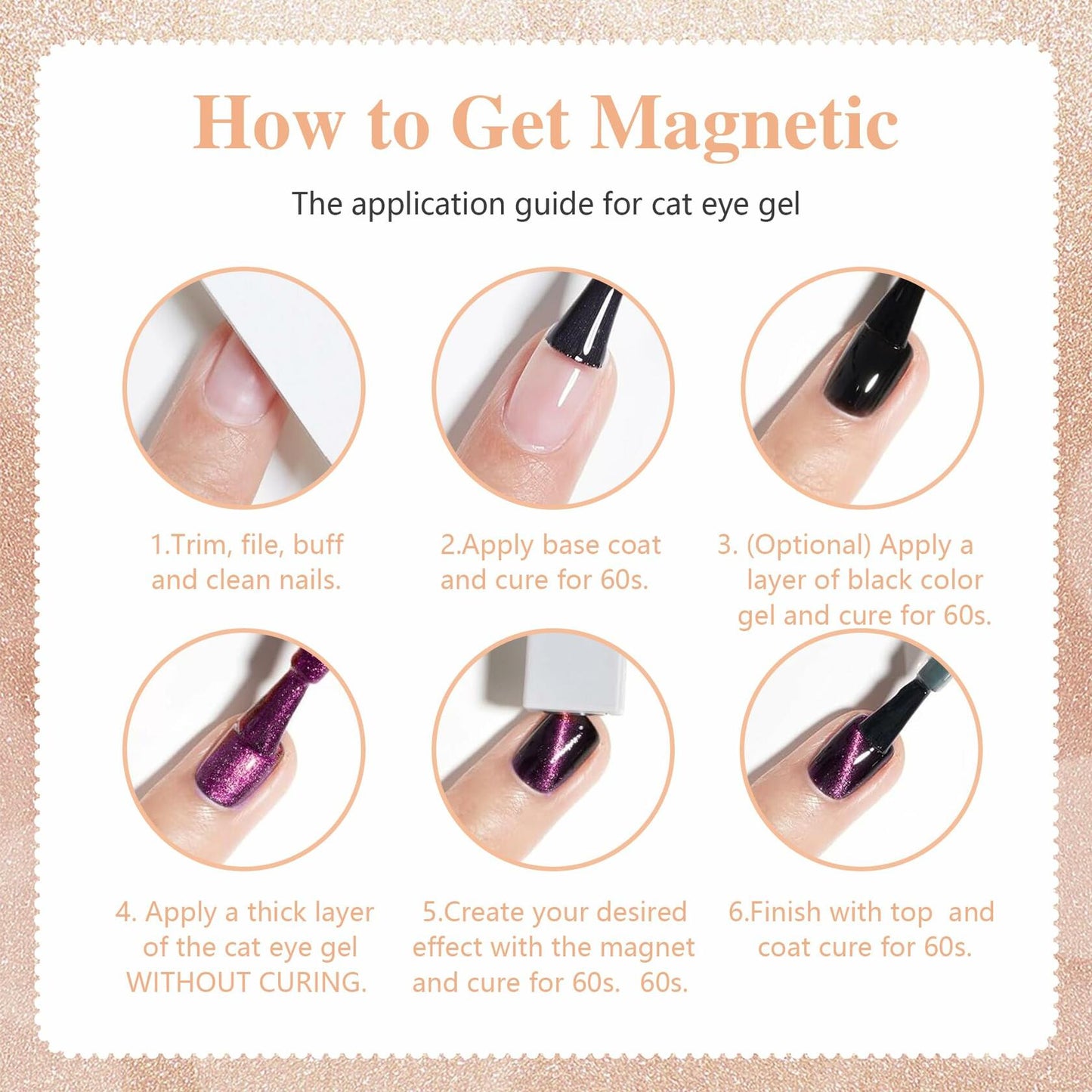 ABAC 10-Color Cat Eye Gel Polish Set w/ Magnet – HEMA-Free, UV Soak-Off