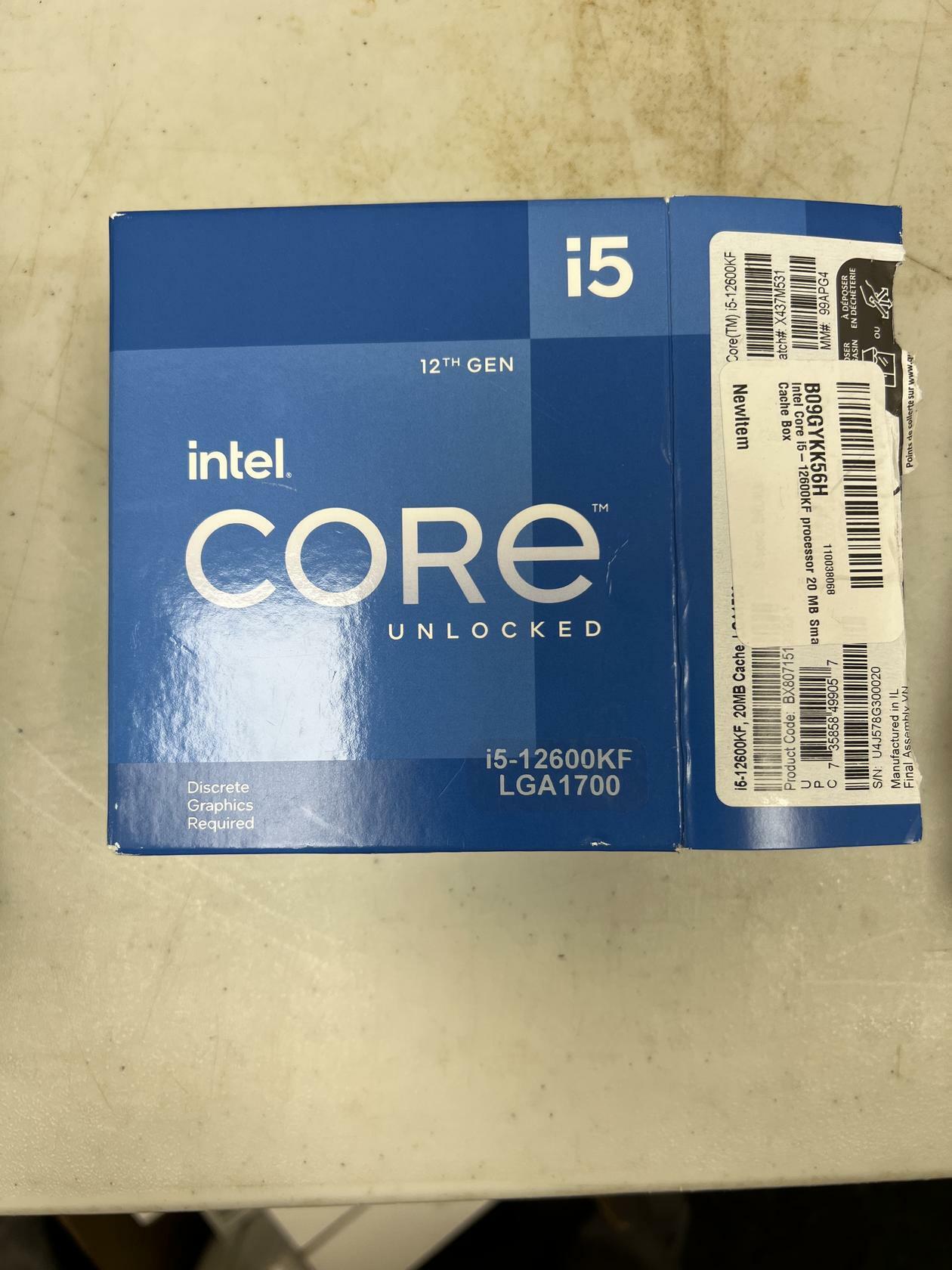 [Like_new] Intel Core i5-12600KF processor 20 MB Smart Cache Box